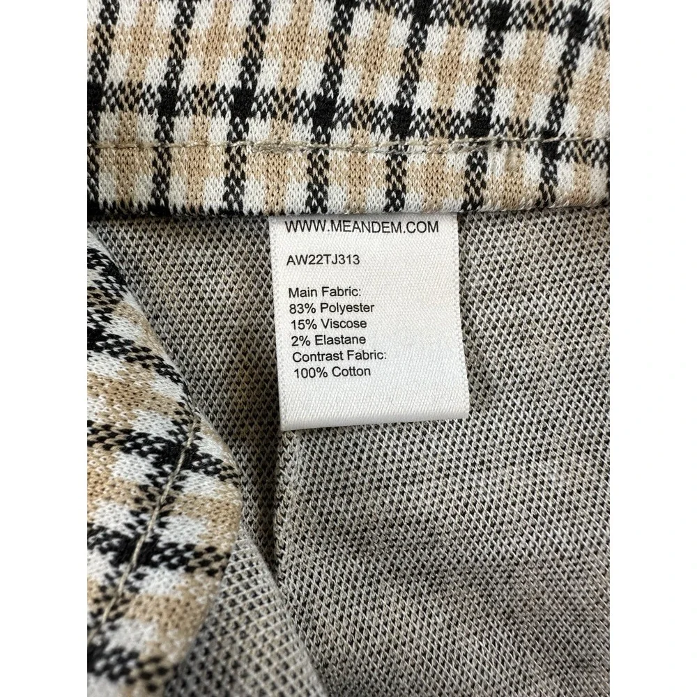 ME+EM Plaid Flared Pants Women Size US 6 Beige Black‎ Tan Trousers EUC